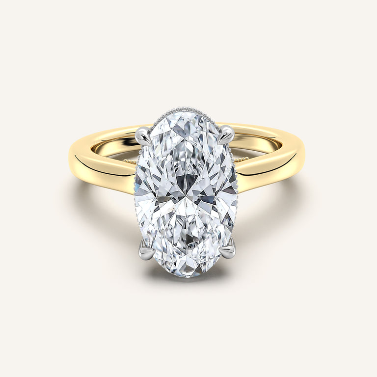 Image for Moval Heirloom Cathedral Engagement Ring | 18k Two Tone