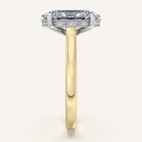 Moval Heirloom Cathedral Engagement Ring | 18k Two Tone