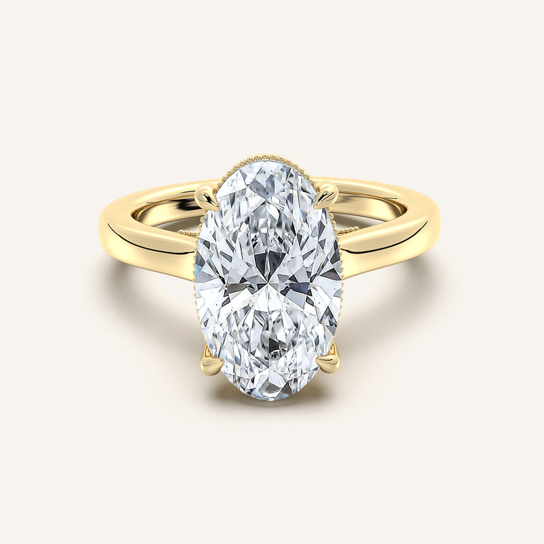 Image for Moval Heirloom Cathedral Engagement Ring | 18k Yellow Gold
