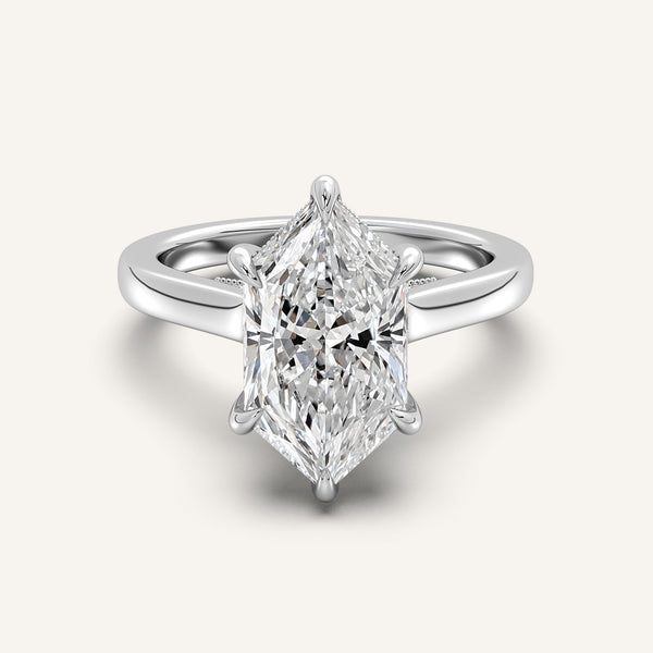 Dutch Marquise Heirloom Cathedral Engagement Ring | Platinum