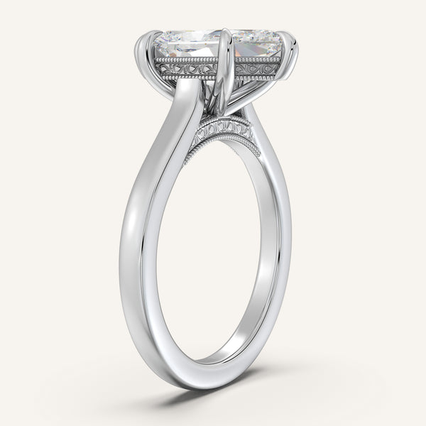 Dutch Marquise Heirloom Cathedral Engagement Ring | Platinum