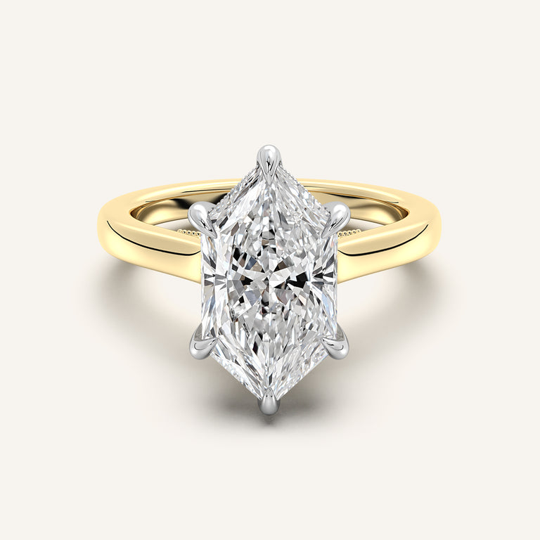 Image for Dutch Marquise Heirloom Cathedral Engagement Ring | 18k Two Tone