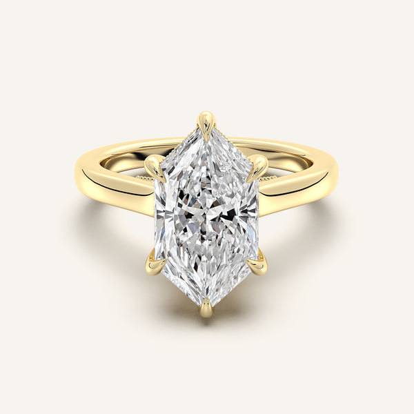 Dutch Marquise Heirloom Cathedral Engagement Ring | 18k Yellow Gold