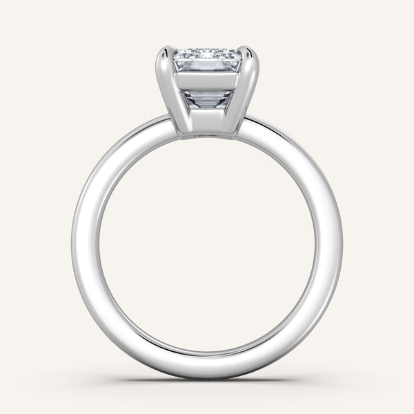 Low Set Engagement Ring | 14k White Gold