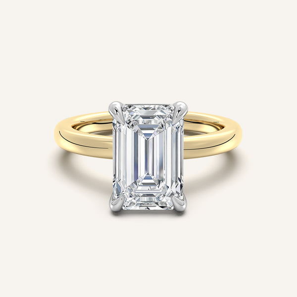 Low Set Engagement Ring | 18k Two Tone