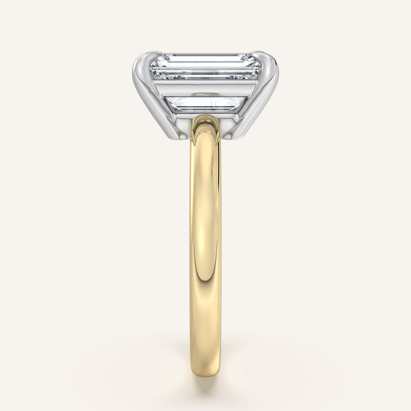 Low Set Engagement Ring | 18k Two Tone