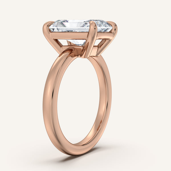 Radiant Cut Low Profile Engagement Ring | 18k Rose Gold