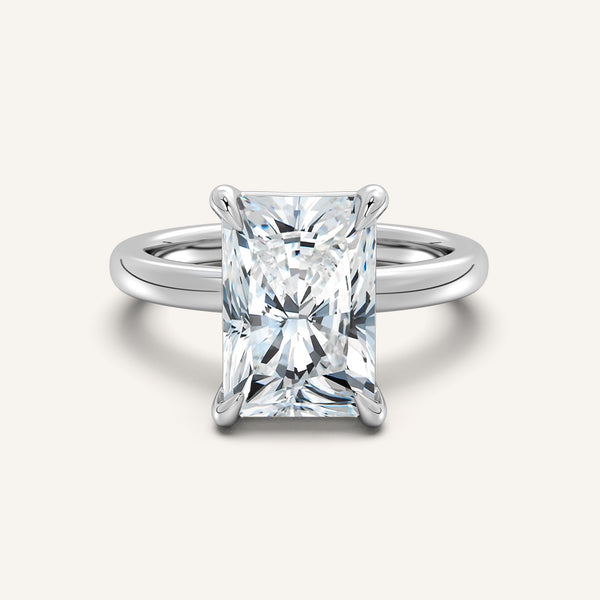Low Set Engagement Ring | 14k White Gold