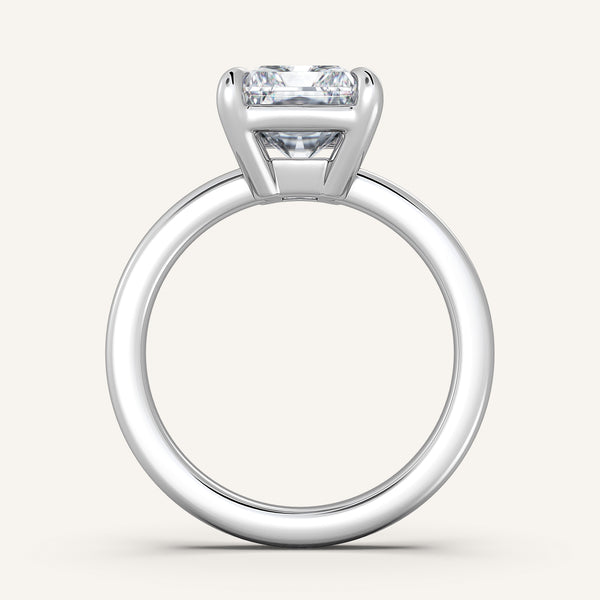 Low Set Engagement Ring | 14k White Gold