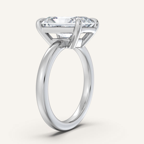 Radiant Cut Low Profile Engagement Ring | 18k White Gold