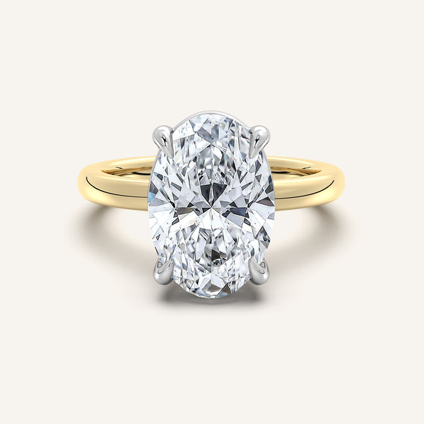 Low Set Engagement Ring | 14k Two Tone