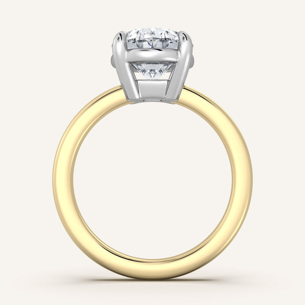Low Set Engagement Ring | 14k Two Tone