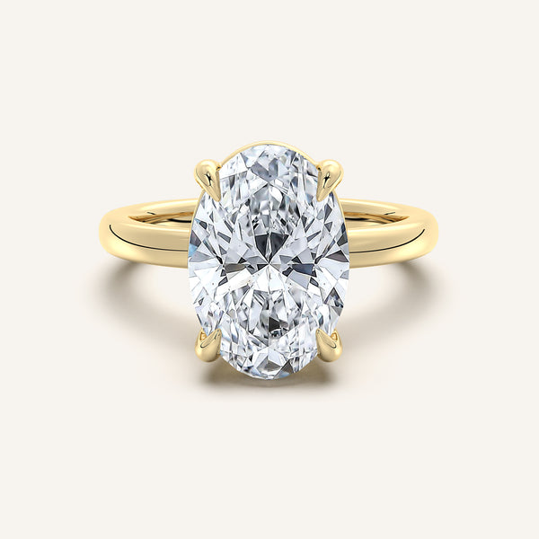 Low Set Engagement Ring | 14k Yellow Gold