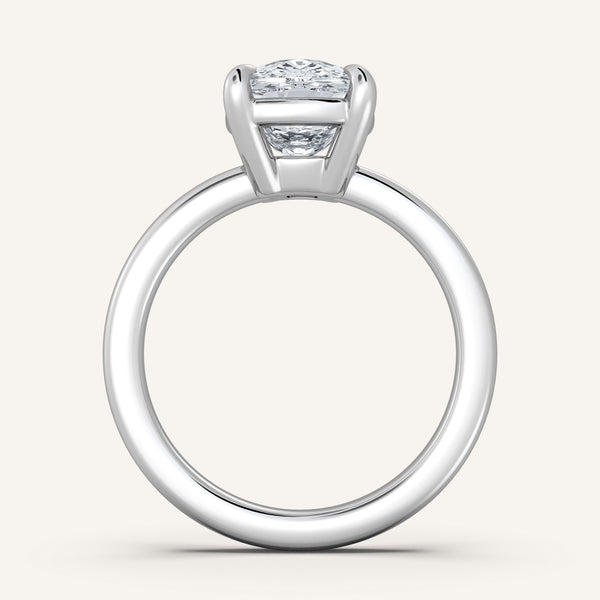 Low Set Engagement Ring | 14k White Gold