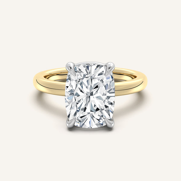 Low Set Engagement Ring | 18k Two Tone