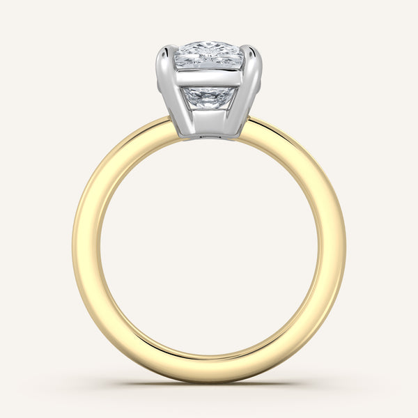 Low Set Engagement Ring | 14k Two Tone