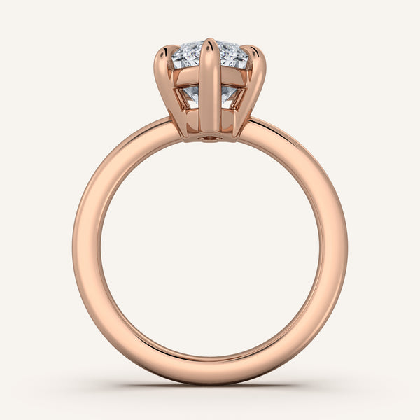 Low Set Engagement Ring | 18k Rose Gold