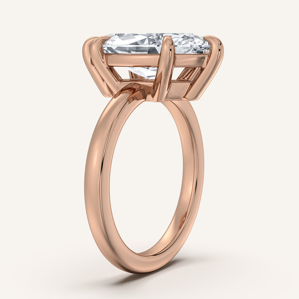 Marquise Low Profile Engagement Ring | 18k Rose Gold