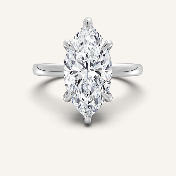 Low Set Engagement Ring | 18k White Gold