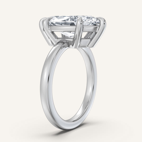 Marquise Low Profile Engagement Ring | 18k White Gold