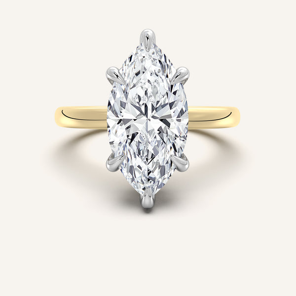 Low Set Engagement Ring | 18k Two Tone
