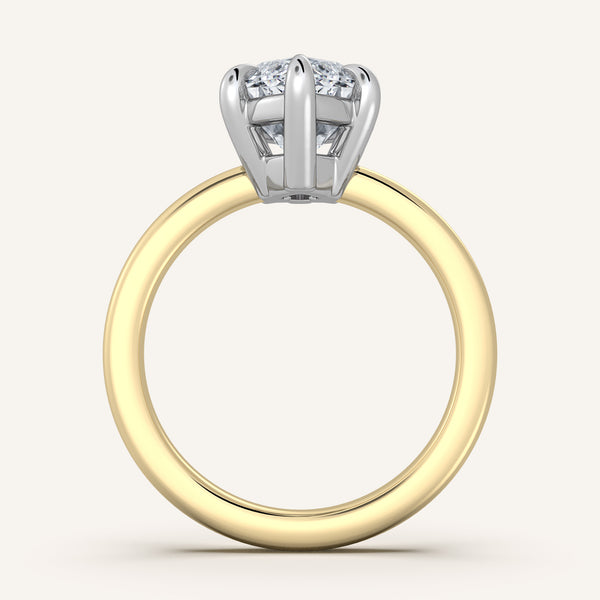 Low Set Engagement Ring | 18k Two Tone
