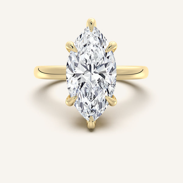 Low Set Engagement Ring | 18k Yellow Gold