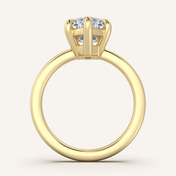 Low Set Engagement Ring | 14k Yellow Gold