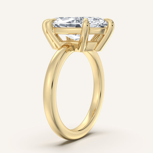 Marquise Low Profile Engagement Ring | 14k Yellow Gold