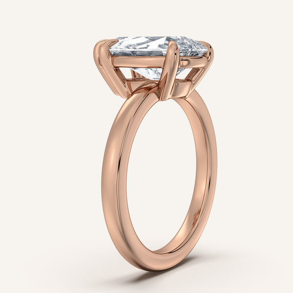 Pear Shape Low Profile Engagement Ring | 18k Rose Gold