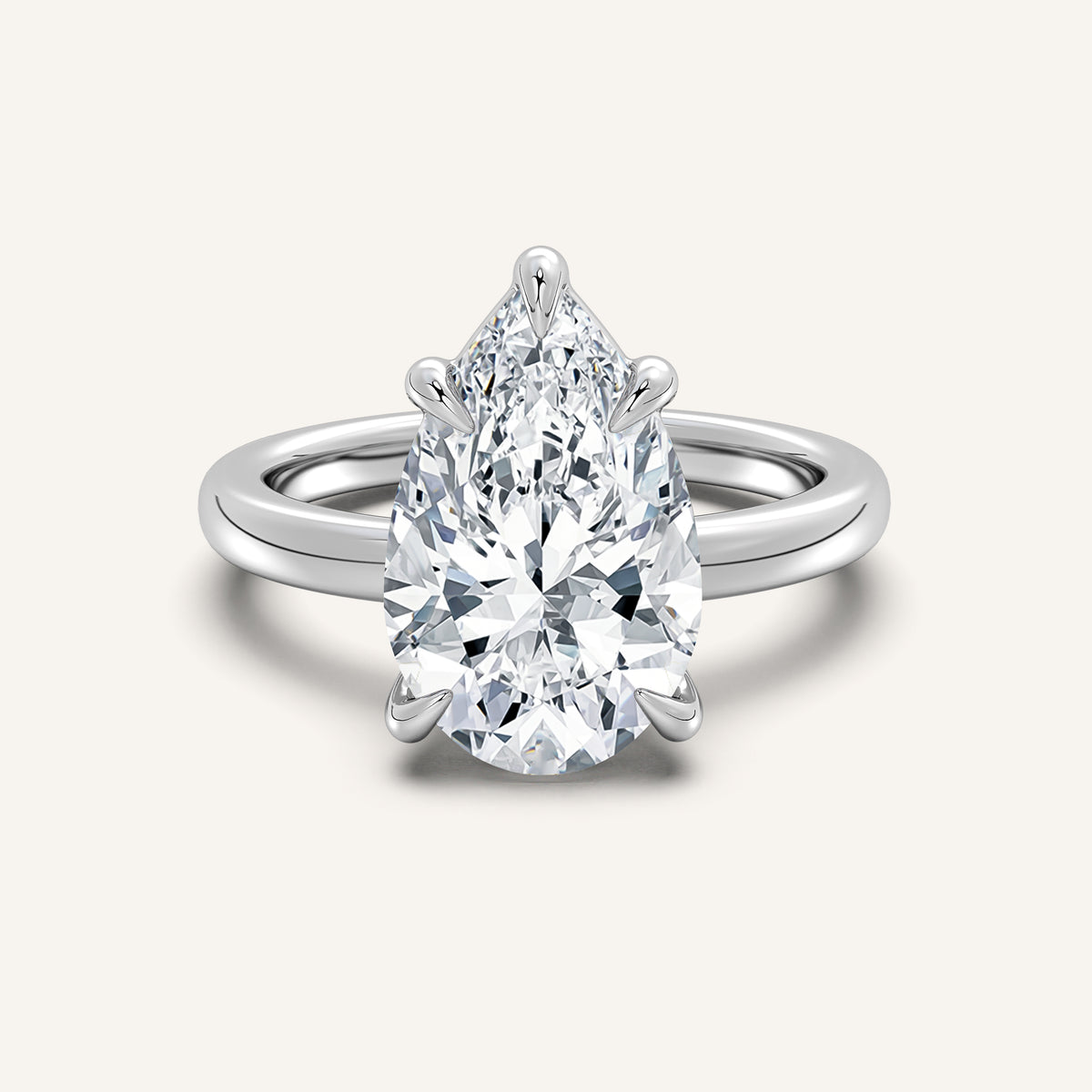 Image for Pear Shape Low Profile Engagement Ring | Platinum