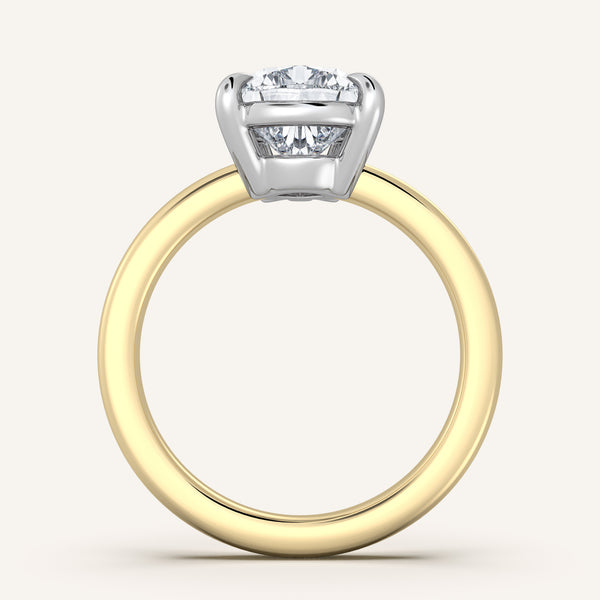 Low Set Engagement Ring | 18k Two Tone