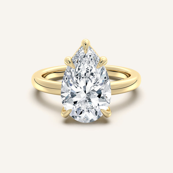 Low Set Engagement Ring | 14k Yellow Gold