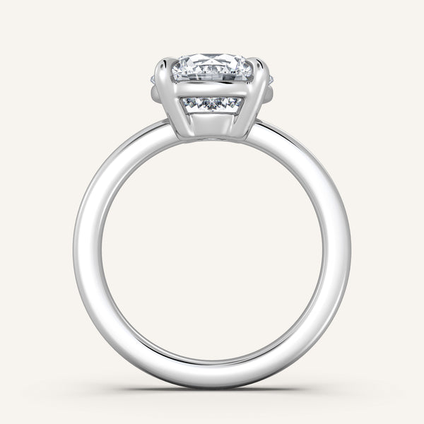 Low Set Engagement Ring | 18k White Gold