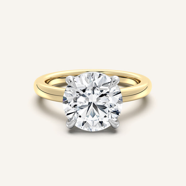 Low Set Engagement Ring | 18k Two Tone