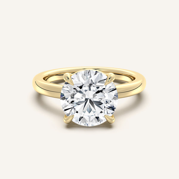 Low Set Engagement Ring | 14k Yellow Gold