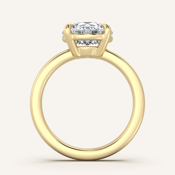 Low Set Engagement Ring | 14k Yellow Gold