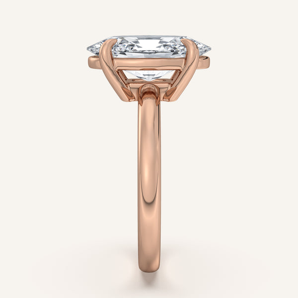 Moval Low Profile Engagement Ring | 18k Rose Gold