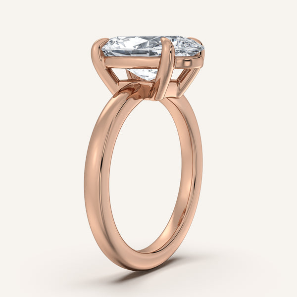 Moval Low Profile Engagement Ring | 18k Rose Gold