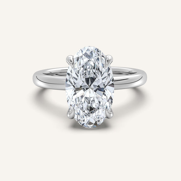 Moval Low Profile Engagement Ring | Platinum