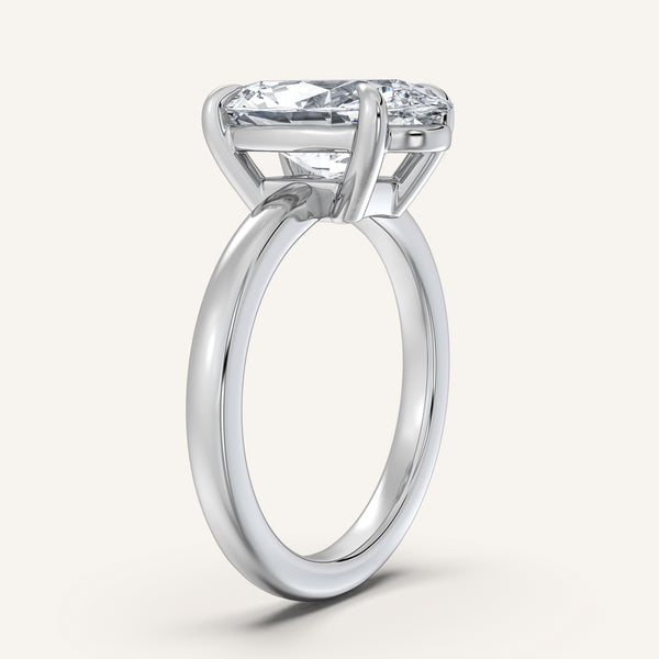 Moval Low Profile Engagement Ring | 18k White Gold