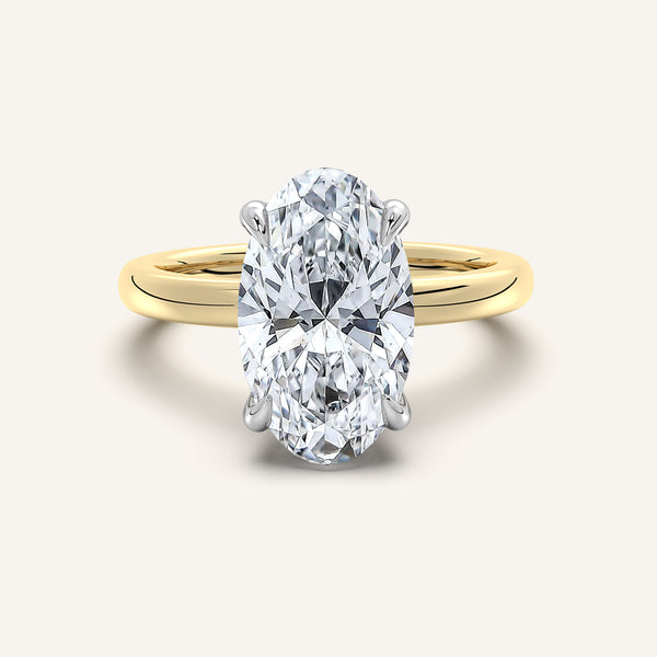Moval Low Profile Engagement Ring | 18k Two Tone