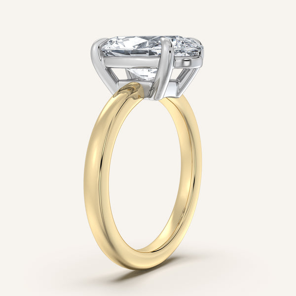 Moval Low Profile Engagement Ring | 18k Two Tone