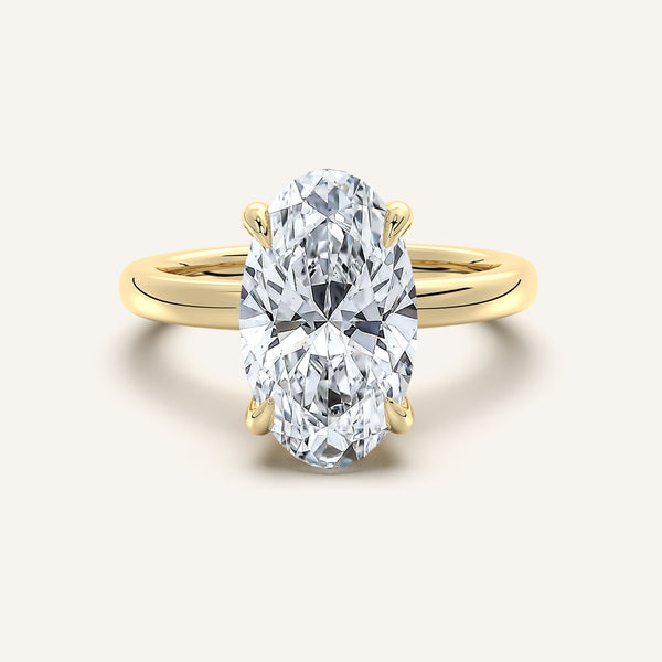 Moval Low Profile Engagement Ring | 18k Yellow Gold
