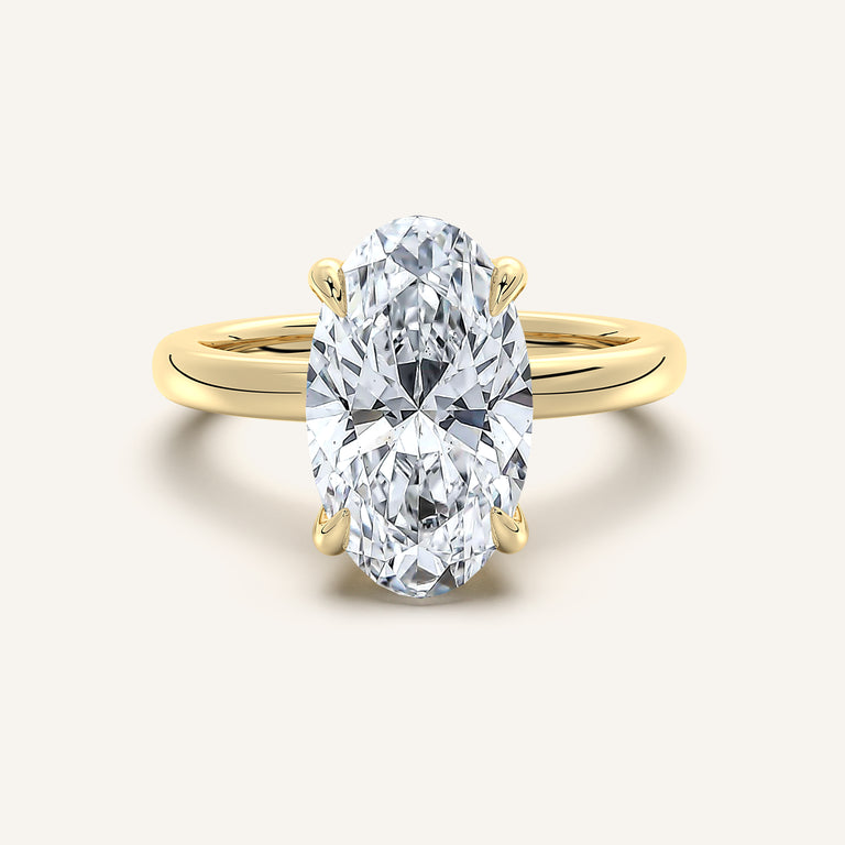 Image for Moval Low Profile Engagement Ring | 18k Yellow Gold