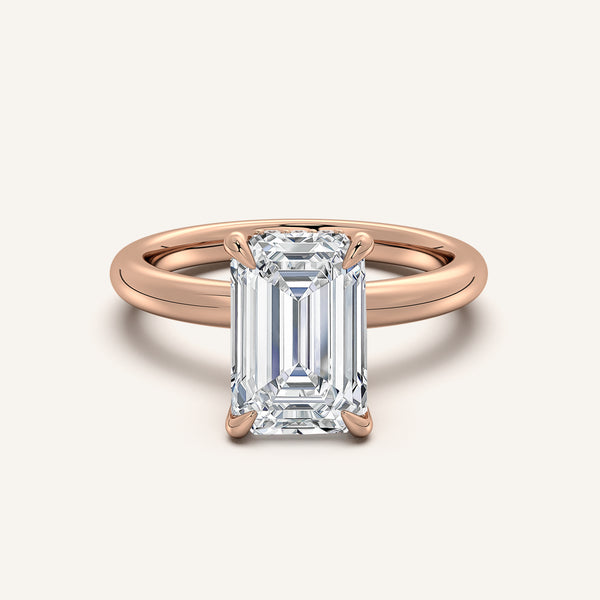 Hidden Halo Engagement Ring | 18k Rose Gold