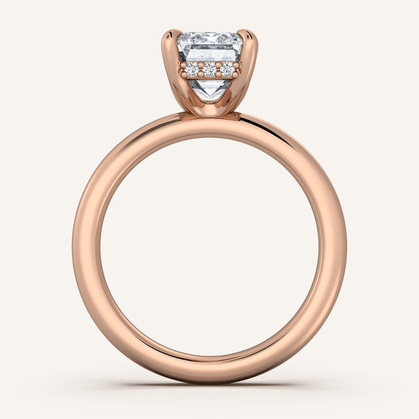 Hidden Halo Engagement Ring | 18k Rose Gold