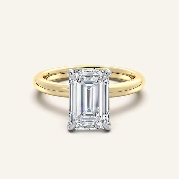 Hidden Halo Engagement Ring | 18k Two Tone