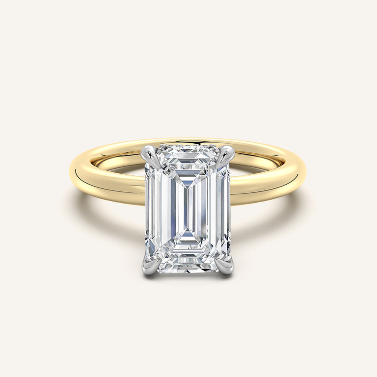 Image for Hidden Halo Engagement Ring | 18k Two Tone