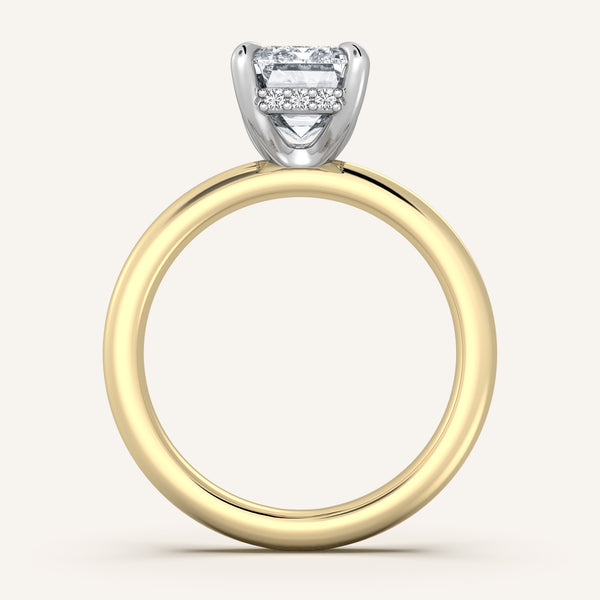 Hidden Halo Engagement Ring | 14k Two Tone